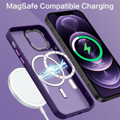 BENTOBEN for Magnetic iPhone 12&12 Pro Phone Case [Compatible with Magsafe] Slim Fit Matte Design Shockproof Bumper Protective Drop Protection Girl Women Boy Men iPhone 12/12Pro Magnetic Cover, Purple in Kuwait