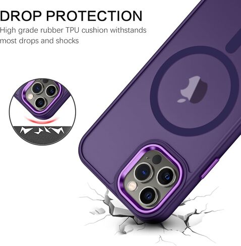 BENTOBEN for Magnetic iPhone 12&12 Pro Phone Case [Compatible with Magsafe] Slim Fit Matte Design Shockproof Bumper Protective Drop Protection Girl Women Boy Men iPhone 12/12Pro Magnetic Cover, Purple in Kuwait
