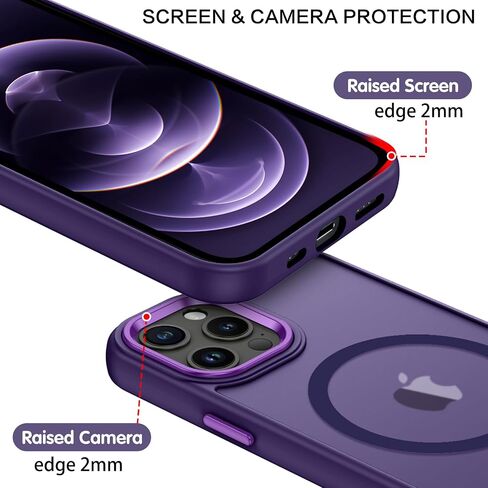 BENTOBEN for Magnetic iPhone 12&12 Pro Phone Case [Compatible with Magsafe] Slim Fit Matte Design Shockproof Bumper Protective Drop Protection Girl Women Boy Men iPhone 12/12Pro Magnetic Cover, Purple in Kuwait