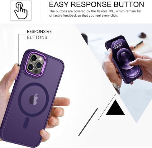 BENTOBEN for Magnetic iPhone 12&12 Pro Phone Case [Compatible with Magsafe] Slim Fit Matte Design Shockproof Bumper Protective Drop Protection Girl Women Boy Men iPhone 12/12Pro Magnetic Cover, Purple in Kuwait