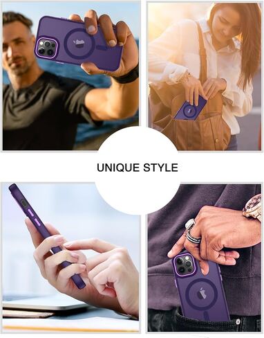 BENTOBEN for Magnetic iPhone 12&12 Pro Phone Case [Compatible with Magsafe] Slim Fit Matte Design Shockproof Bumper Protective Drop Protection Girl Women Boy Men iPhone 12/12Pro Magnetic Cover, Purple in Kuwait