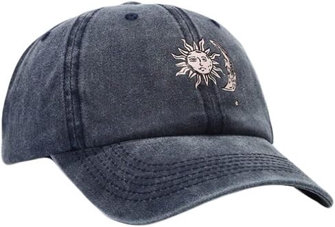 WITHMOONS Sun and Moon Prints Low Profile Vintage Washed Cotton Baseball Cap Adjustable Dad Hat YZ10146 in Saudi Arabia