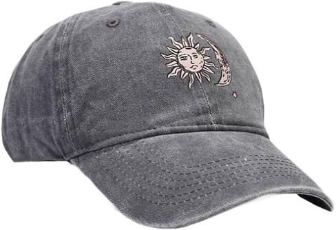 WITHMOONS Sun and Moon Prints Low Profile Vintage Washed Cotton Baseball Cap Adjustable Dad Hat YZ10146 in Saudi Arabia