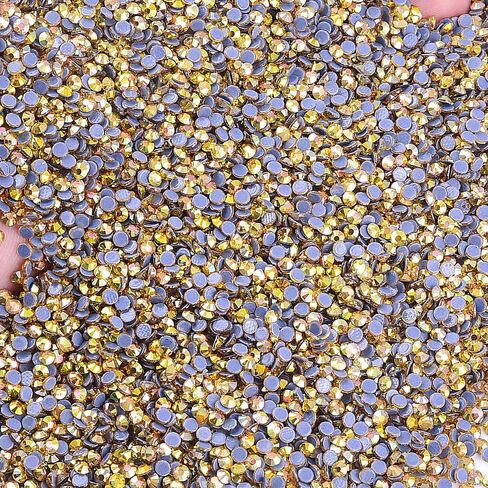 Blinginbox أحجار الراين الإصلاحية، 1440 قطعة من أحجار الراين الكريستالية المسطحة للملابس اليدوية الديكور، منجم ذهبي، SS20، 4.6-4.8 مم in Kuwait