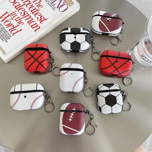 حافظة LEWOTELeather متوافقة مع Apple Airpods Pro & Pro 2 غطاء لطيف مضحك (كرة السلة) in Kuwait