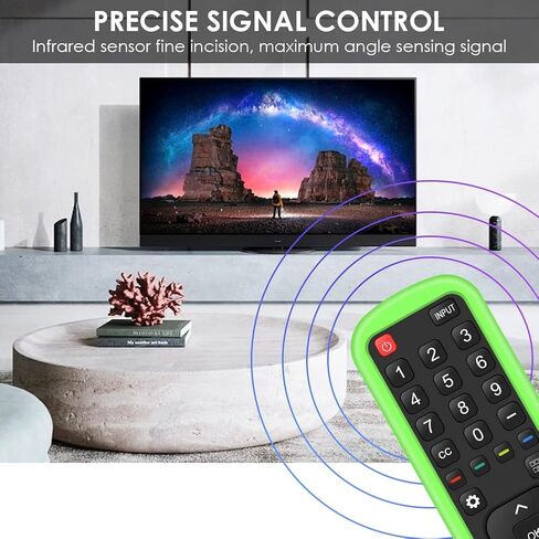 حافظة واقية من السيليكون لجهاز التحكم عن بعد Hisense EN2A27، غطاء خلفي للبطارية مضاد للانزلاق لجهاز Hisense EN-2A27 الذكي للتلفزيون عن بعد (أخضر متوهج) in Kuwait