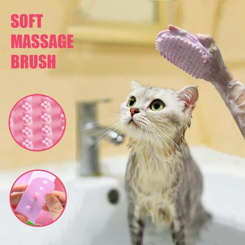 Cat Brush Grooming Kit 5pcs - Cat Brushes for indoor Cats, Cat Brush for Shedding for Long Haired Cats, Cat Brush for Matted Fur Hair, Pet Self Cleaning Kit with Flea Comb Set Blue in Saudi Arabia