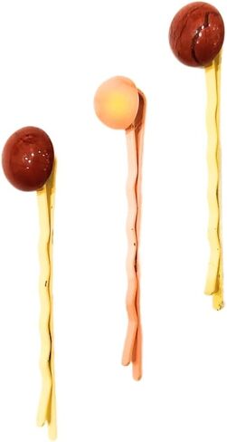 Handmade Colored Bobby Pins Set: Hair bobby pins decorative - Crystal Hair Pins for elegant styles (Tiger Nudes set by IMEL Studio) in Kuwait