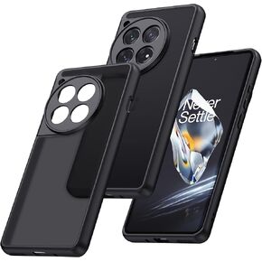 for OnePlus 12 Case, Translucent Matte Shockproof Bumper Case with Camera Cover for One Plus 12, Slim Thin Yet Military Grade Drop Proof Silicone Phone Cover