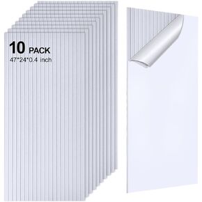 10 Packs Acoustic Panels,Large 47" X 24" X 0.38" Soundproof Wall Panels,Self-adhesive Sound Absorbing Dampening Panel,Sound Proof Panels for Walls Home Studio and Office(White)