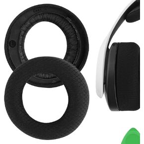 Geekria Comfort Mesh Fabric Replacement Ear Pads for Sony PlayStation 5 Pulse 3D PS5 Wireless Headphones Ear Cushions, Headset Earpads, Ear Cups Cover Repair Parts (Black)