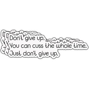 (3pcs) You Can Cuss The Whole Time Just Don't Give Up Sticker Funny Sarcastic Quotes Inspirational Phrase Vinyl Decal Stickers for Tumbler Laptop Kindle Water Bottles Books Phone - Size 1x3