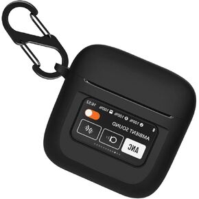 Case Compatible with JBL Tour Pro 2 Earbuds 2023, Soft Silicone Shockproof Protective Cover with Carabiner Accessories (Clear)