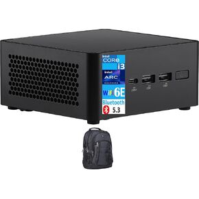 ASUS NUC 14 Pro Mini Desktop (Intel Core 3 100U, Intel Graphics Shared, 16GB DDR5, 512GB PCIe SSD + 1TB HDD, 2 Thunderbolt 4, WiFi 6E, Bluetooth 5.3, 90W PSU, RJ-45, Win 11 Home) w/Premium Backpack