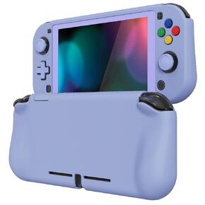 PlayVital ZealProtect Protective Case for Nintendo Switch Lite, Ergomomic Grip Hard Cover - Durable Shock-absorbent Anti-Scratch with Screen Protector & Thumb Grip Button Cap, Gradient Purple Yellow