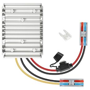 HOMELYLIFE 30A 360W DC 18V/20V/24V/36V/48V to 12V Voltage Converter with Fuse Step Down Regulator Buck Reducer Power Converter Waterproof Transformer for Golf Cart