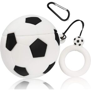 Mulafnxal متوافق مع Airpods 1&2 Case، سيليكون ثلاثي الأبعاد لطيف وممتع لشخصية كرتونية لتغطية Airpod، جلد بتصميم رياضي رائع وأنيق، حافظات للرجال والمراهقين والبنات والأولاد Air pods (كرة القدم) in Kuwait