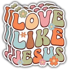 Love Like Jesus Christian Stickers Jesus Christian Inspirational Saying Quote Decals for Water Bottles Laptops Phones Kindles Car Hard Hat - Size 3x2.7''