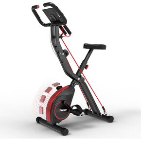PASYOU 3-In-1 Folding Exercise Bike, Foldable Stationary Bike for Home, 10 Magnetic Resistance Levels X Bike, Fitness bike wiht 120kg Loads, Upright and Recumbent Cycling, 4-Points & 7-Pulley Resistance Band System Indoor Bike(PX10)