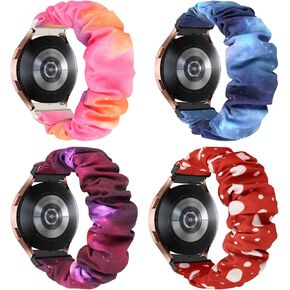 Stretchy Bands Compatible with Samsung Galaxy Watch 5/4 40mm 44mm / Galaxy Watch 5 Pro 45mm / Galaxy Watch 4 Classic 42mm 46mm,4 pack 20mm Replacement Wristabnd for Women Men