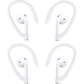 4 قطع خطافات أذن AirPods متوافقة مع AirPods 1,2 وPro، سماعة رأس رياضية TEEMADE لأجهزة AirPods 1,2 وPro (أبيض)