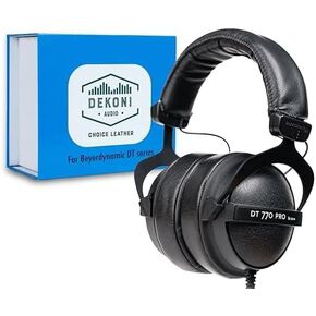 Dekoni Audio DT 770 Pro 80 Ohm Studio Headphones Earpads, Over-Ear Audiophile Headphone Set, Wired