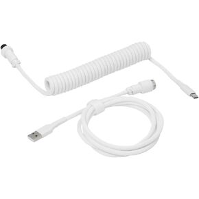 DROP Black and White Coiled Keyboard Cable - Aviator Connector - Black