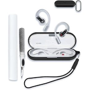 Case for Nothing Ear (Open) Open-Ear Headphones 2024, WUNIAK Soft Silicone Cover for Nothing Ear Open Protective Portable Scratch Shock Resistant Shell with Cleaner Kit & Carabiner & Lanyard，Black