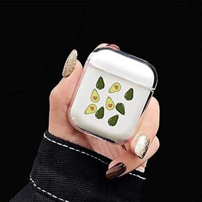 JOYLAND Clear Couple Case Cover for AirPod 1&2, Butterfly Case Crystal Clear Bright Transparent Glossy Smooth Anti-dust Flexible Protective Cover Skin Pink Beautiful Butterfly Case for AirPods 1 & 2
