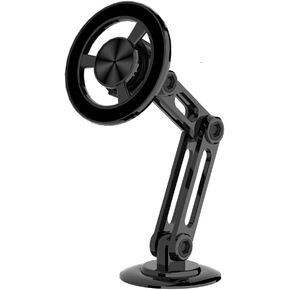 Shkalacar Magnetic Phone Holder for car Dashboard with Flexible Base Retractable Phone Mount for car, Car Dash Accessories Metal Navigation Holder