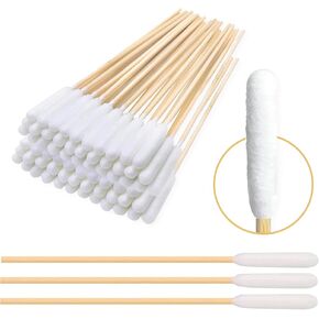 AnimoGoods™ 6 Inch Long Cotton Swabs for Dog Grooming - Eco-Friendly Q-Tips for Cats and Dogs - Dog Ear Cleaning Swabs - 100% Organic Bamboo and Cotton - 100pcs