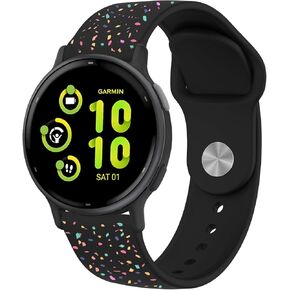 Vancle Compatible with Garmin Vivoactive 5 / Vivoactive 3 Watch Band / Garmin Venu 2 Plus / Venu Sq / Venu Women Men, Soft Silicone Sport Replacement Strap for Garmin Vivomove Sport, Vivoactive 3 Music, Forerunner 645 / 245 Music Smart Watch