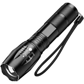 LED Flashlights High Lumens - Flashlights for Camping, Hiking, Walking - Powerful Emergency Flashlights with 5 Modes for Home Outdoor Use - Bright Flashlight with Zoomable Beam (1 Pack)