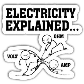 MAIANEY 3Pcs/Pack - Electricity Explained Stickers Funny Skeleton Humor Stickers for Luggage Travel Laptop Water Bottle Phone Car Tent Van Bumper Window, Stickers 3x4 inch