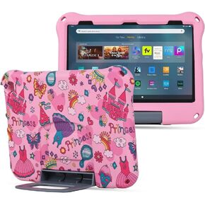 Amazon Fire Max 11 Tablet Case for Kids boy Girl,Fire Max 11 Princess Kids Case Light EVA Foam Shockproof with Stand Handle Pen Holder Kid-Proof Case (Pink)