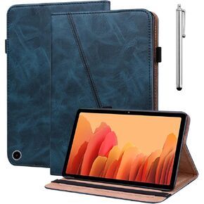 Case for Amazon Kindle Fire Max 11 Case (13th Generation, 2023 Release) 11",PU Leather Folio Stand Stylish Solid Color Stripe Stand Cover with Elastic Band Stylus for Fire Max 11 Tablet - Blue