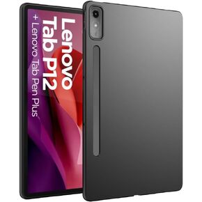 Case for Lenovo Tab P12 12.7-Inch, Slim Design Soft TPU Protective Cover for Tab P12 Tablet, Black