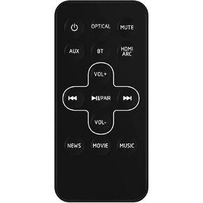 Replacement Remote Control Applicable for TCL Alto 5 TS5000 TS501 2.0 Channel Sound Bar/Alto 5+ TS5010 2.1 Channel Home Theater Sound Bar Speaker System
