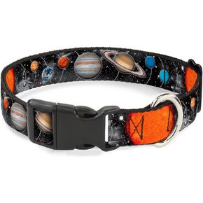 Buckle-Down 15-26" Solar System Sun/Planets/Stars Plastic Clip Collar, Large