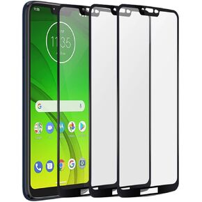 Moto G7 Power Screen Protector XT1955,3 Pack Full Coverage Anti-Scratch 9H Hardness Silk Print Tempered Screen Protector glass Protective Film for Moto G7 Power XT1955 Black