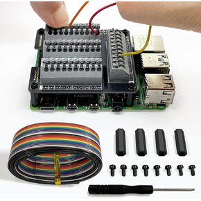 ElectroCookie Raspberry Pi GPIO Terminal Block Breakout Module, Push-in Simple Spring Connector Expansion PCB Shield