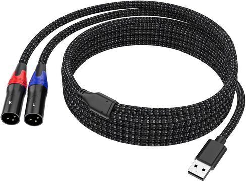 USB A to Dual XLR Male Audio Cable and Sterro Power Amplifier Cable (10 FT/1 Pack) Prefossional for PC, Mixing Console Mixer, Tablet, Laptop Link Amplifier in Saudi Arabia