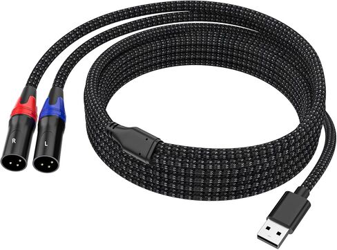 USB A to Dual XLR Male Audio Cable and Sterro Power Amplifier Cable (10 FT/1 Pack) Prefossional for PC, Mixing Console Mixer, Tablet, Laptop Link Amplifier in Saudi Arabia