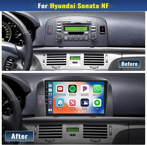 2+64G Android 13 Car Stereo for Hyundai Sonata NF 2004-2008 Upgrade Replacement Radio Apple Carplay Android Auto 9 inch Touchscreen Multimedia Player Head Unit FM Radio GPS Bluetooth+AHD Camera&MIC in Saudi Arabia