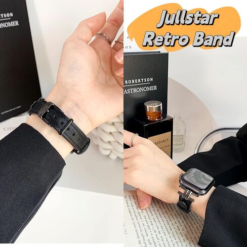 Leather Bands Compatible Apple Watch Women Slim 38mm 40mm 41mm 42mm 44mm 45mm 46mm 49mm, Jullstar Leather Strap with I-Shape Metal Stainless Steel Buckle Fashion Retro Vintage Wristband for Iphone Watch Ultra SE Series 10 9 8/7/6/5/4/3/2/1 in Saudi Arabia