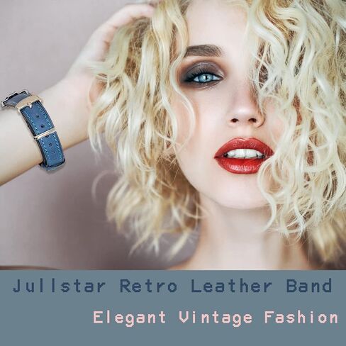 Leather Bands Compatible Apple Watch Women Slim 38mm 40mm 41mm 42mm 44mm 45mm 46mm 49mm, Jullstar Leather Strap with I-Shape Metal Stainless Steel Buckle Fashion Retro Vintage Wristband for Iphone Watch Ultra SE Series 10 9 8/7/6/5/4/3/2/1 in Kuwait