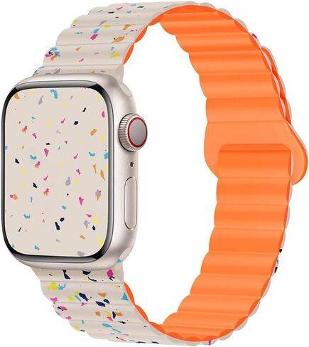 Magnetic Watch Band Compatible with Apple Watch 38mm 40mm 41mm 42mm 44mm 45mm 49mm,Soft Silicone Wristband, Sport Magnet Strap for iWatch Series 9, Ultra 2, Ultra 8 7 6 5 4 3 2 1 SE for Women Men in Saudi Arabia