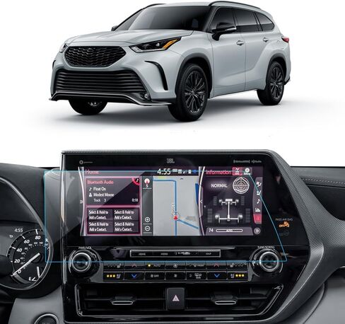 Car Screen Protector for 2020-2022 Toyota Highlander Lmited/Platinum/Hybrid Limited/Hybrid Platinum Accessories Navigation Touchscreen Protector Film Tempered Glass HD Clear Anti-Glare 12.3'' in Kuwait