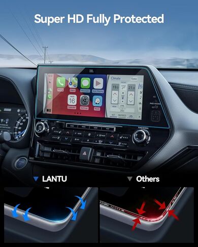 Car Screen Protector for 2020-2022 Toyota Highlander Lmited/Platinum/Hybrid Limited/Hybrid Platinum Accessories Navigation Touchscreen Protector Film Tempered Glass HD Clear Anti-Glare 12.3'' in Kuwait