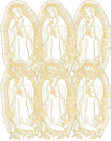 Our Lady of Guadalupe Gold Toned Vinyl Sticker, Religious Decal Accessory for Phone, Laptop, and More, 2.5 Inches (Pack of 6) in Saudi Arabia